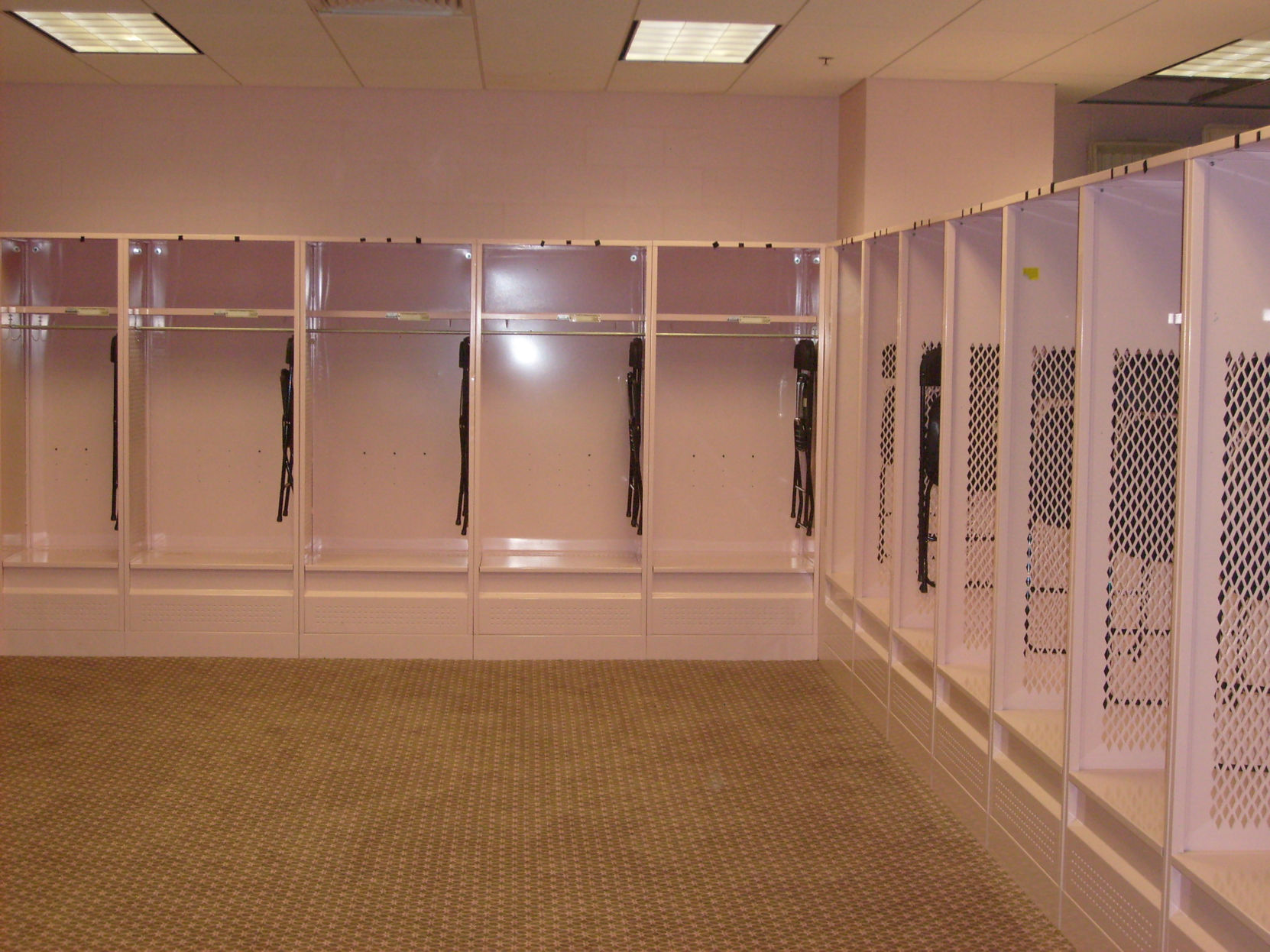 13. The pink visitors locker room (Iowa)